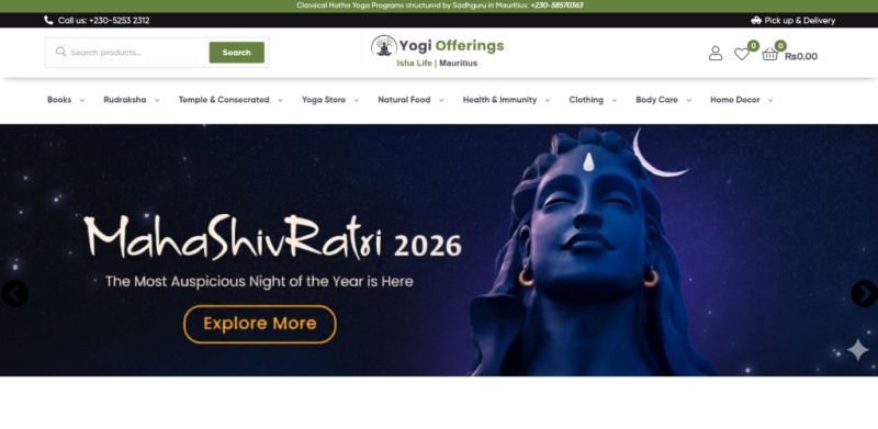 Yogi Offering website